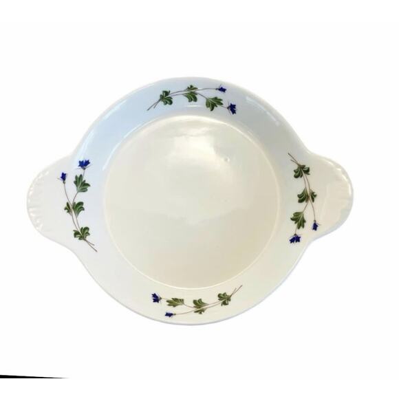 Le Cordone Bleu White Round Ceramic Au Gratin Baking Dish Hand Painted Floral - Picture 1 of 8